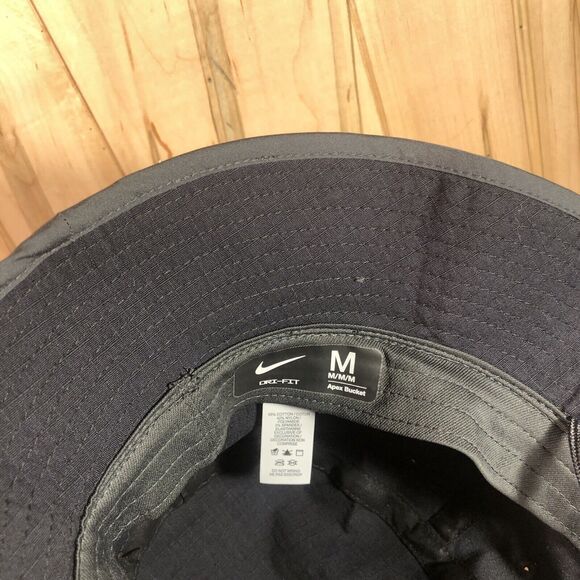 NIKE APEX DRI-FIT BUCKET HAT MENS MEDIUM UNISEX BLACK GREY NEW - Picture 7 of 7